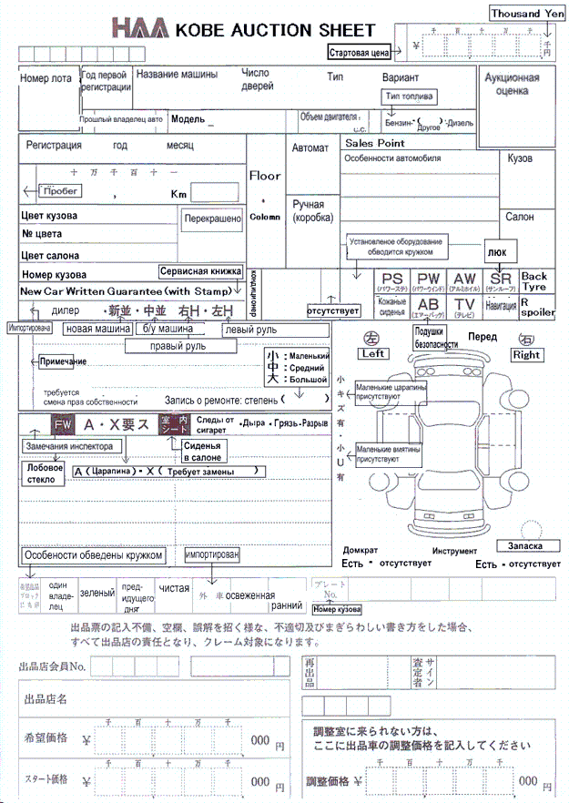 Японский Аукционный Лист Фото